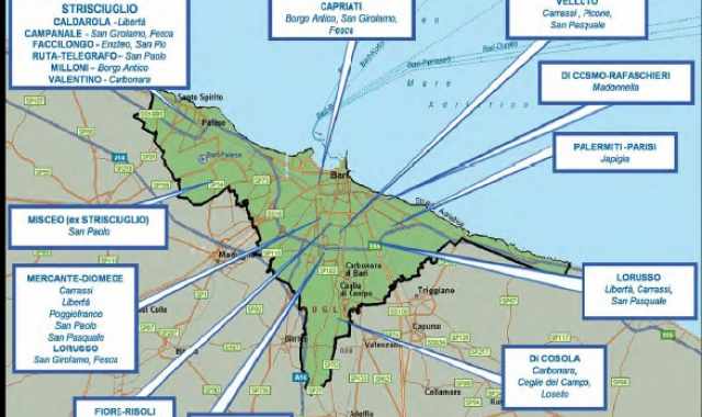 Capriati, Strisciuglio, Parisi, Diomede: la storia dei 22 clan criminali di Bari